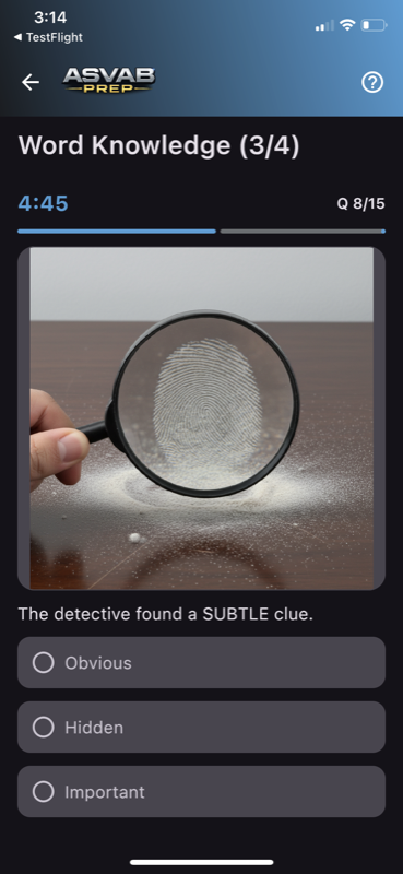 Practice question — Word Knowledge with image