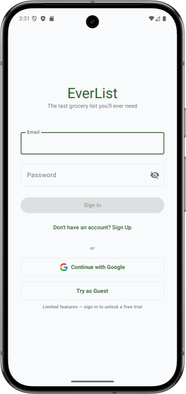 Login — light mode