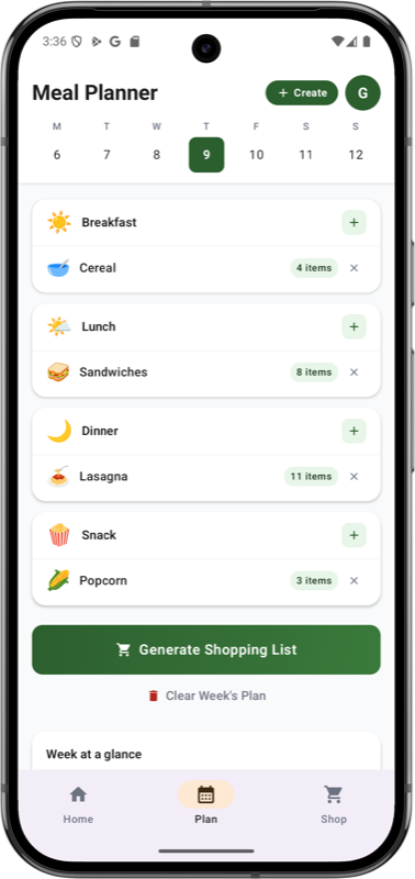 Planner — light mode