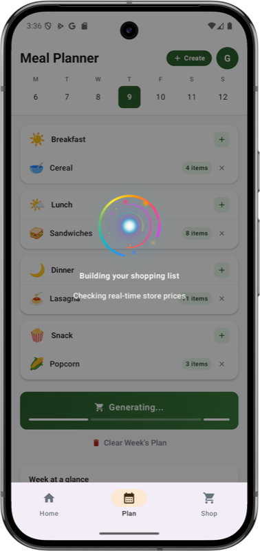 Generating — light mode