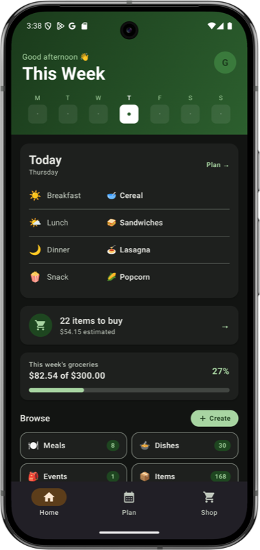 Home — dark mode
