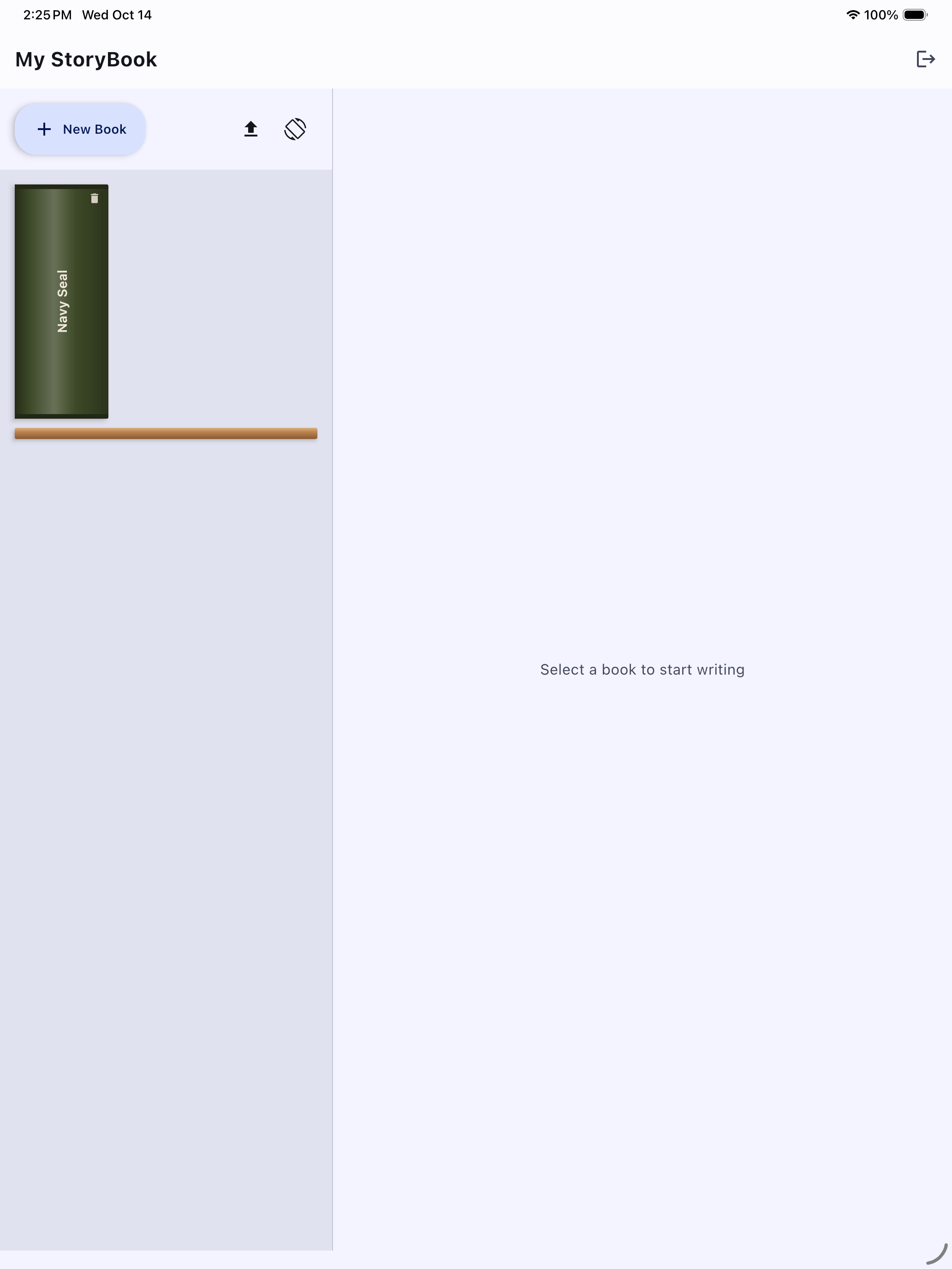 Bookshelf on iPad