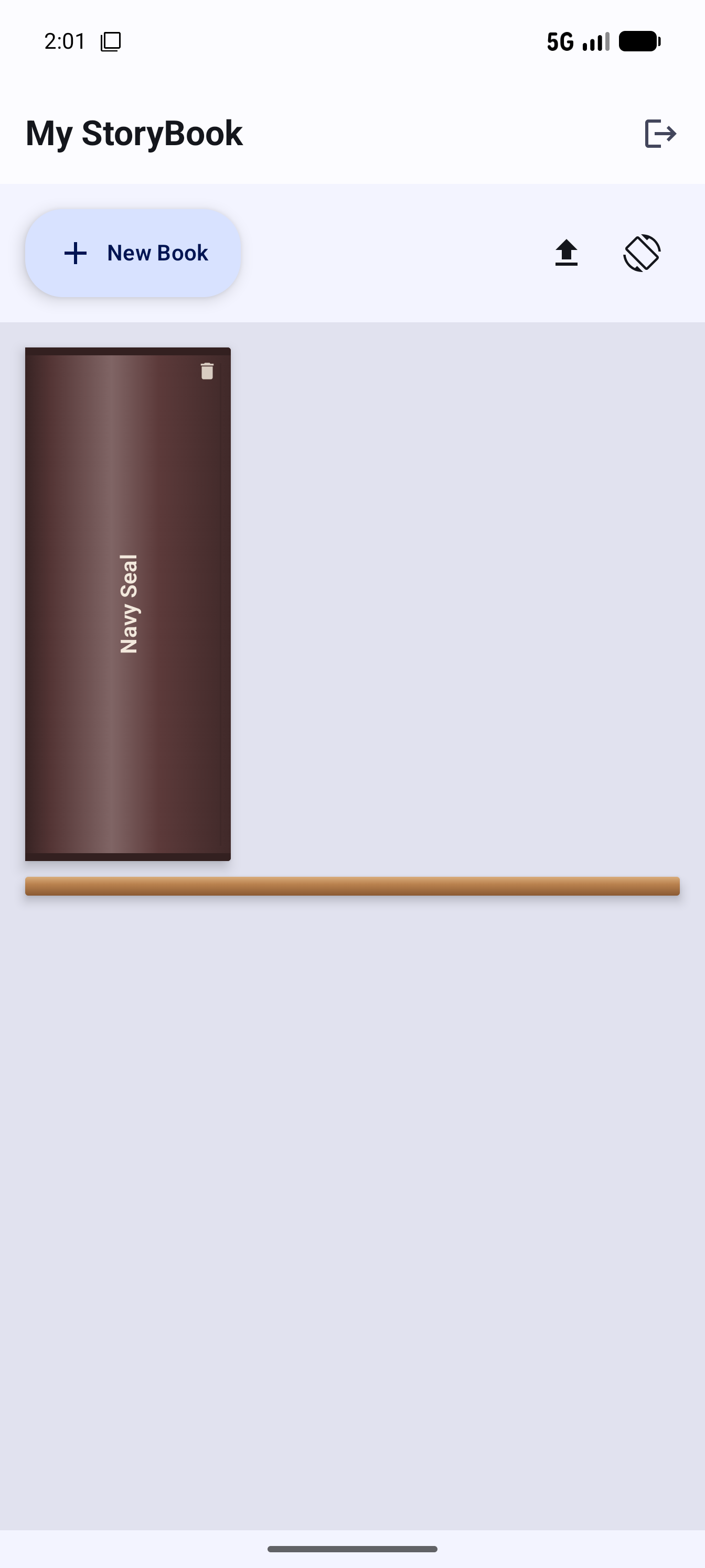 Bookshelf on Android phone
