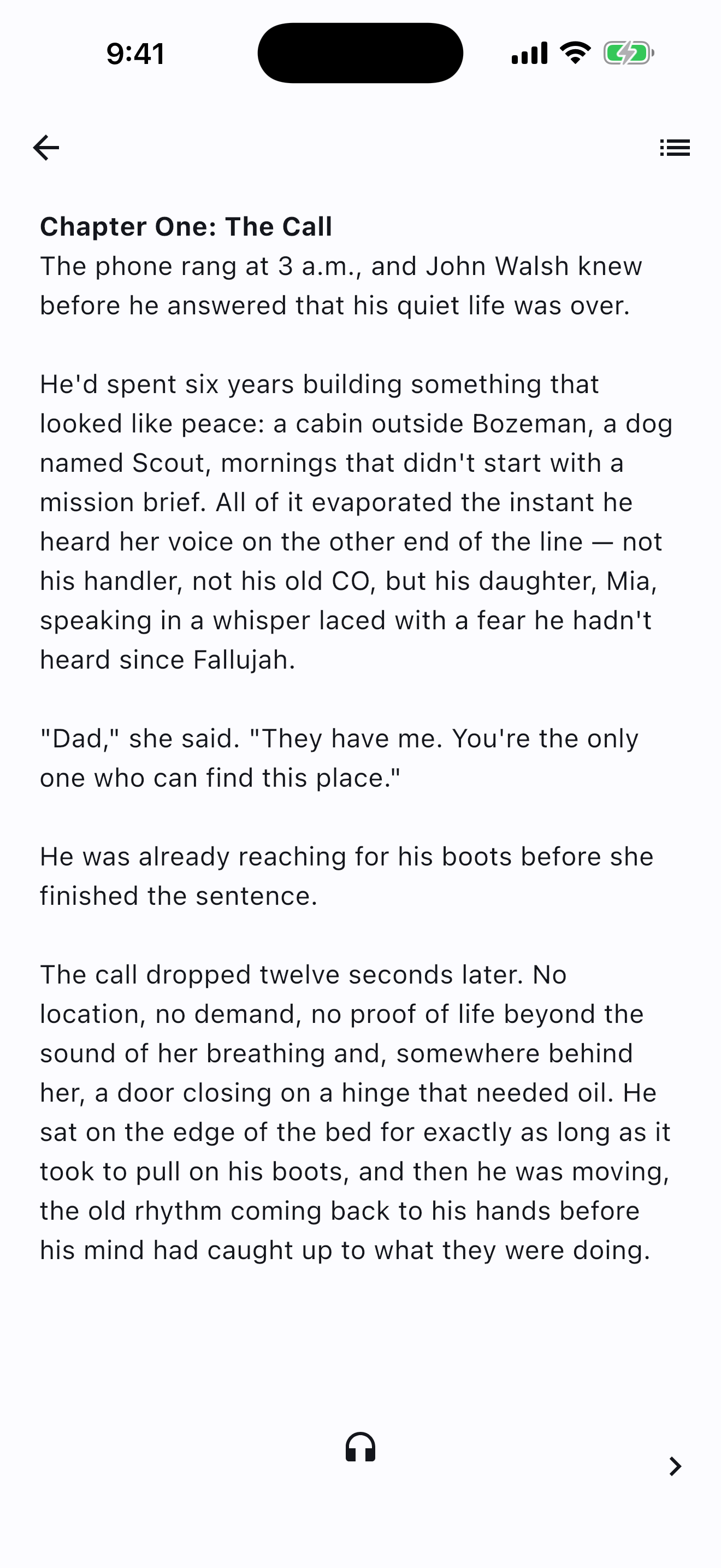Single-page reader on iPhone