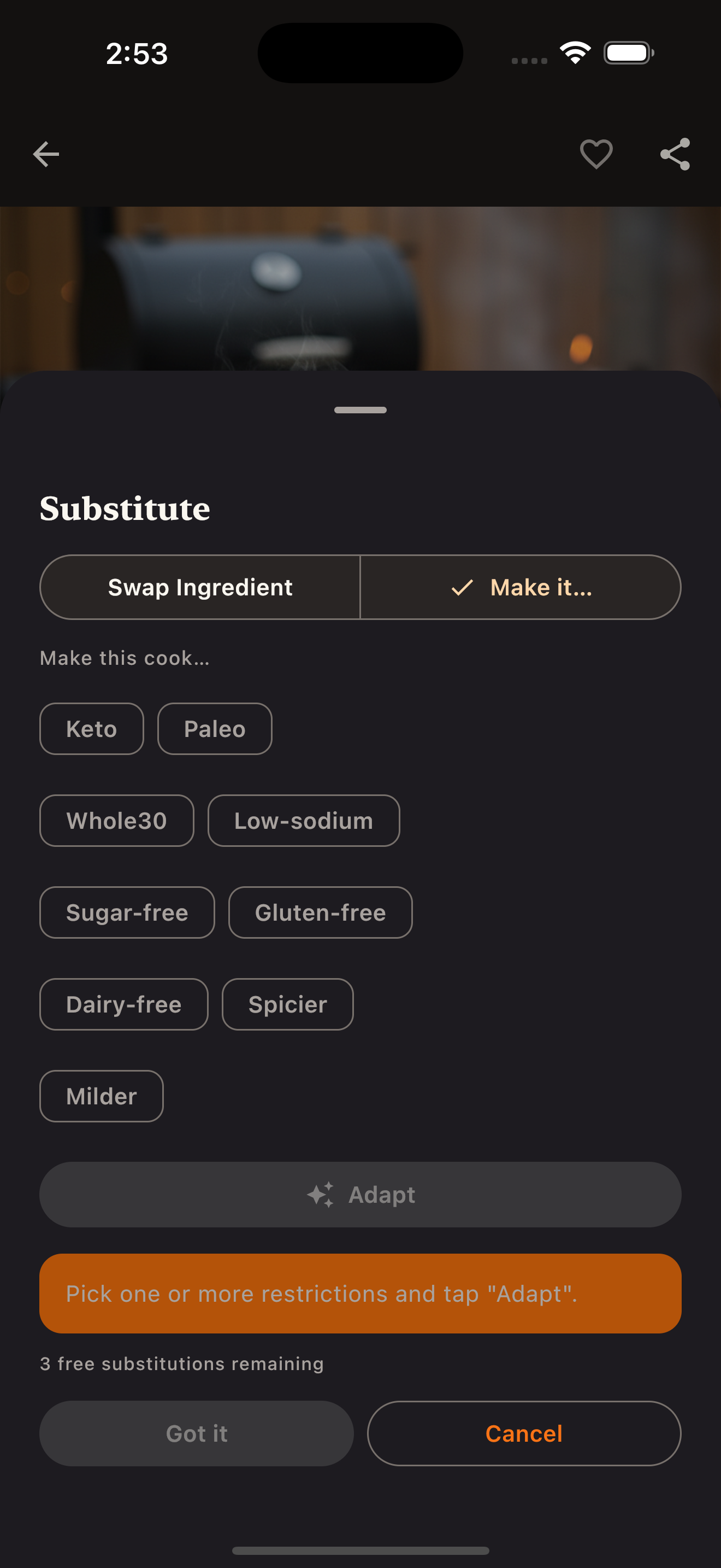 Make it Keto / Paleo / Whole30 dietary adapter