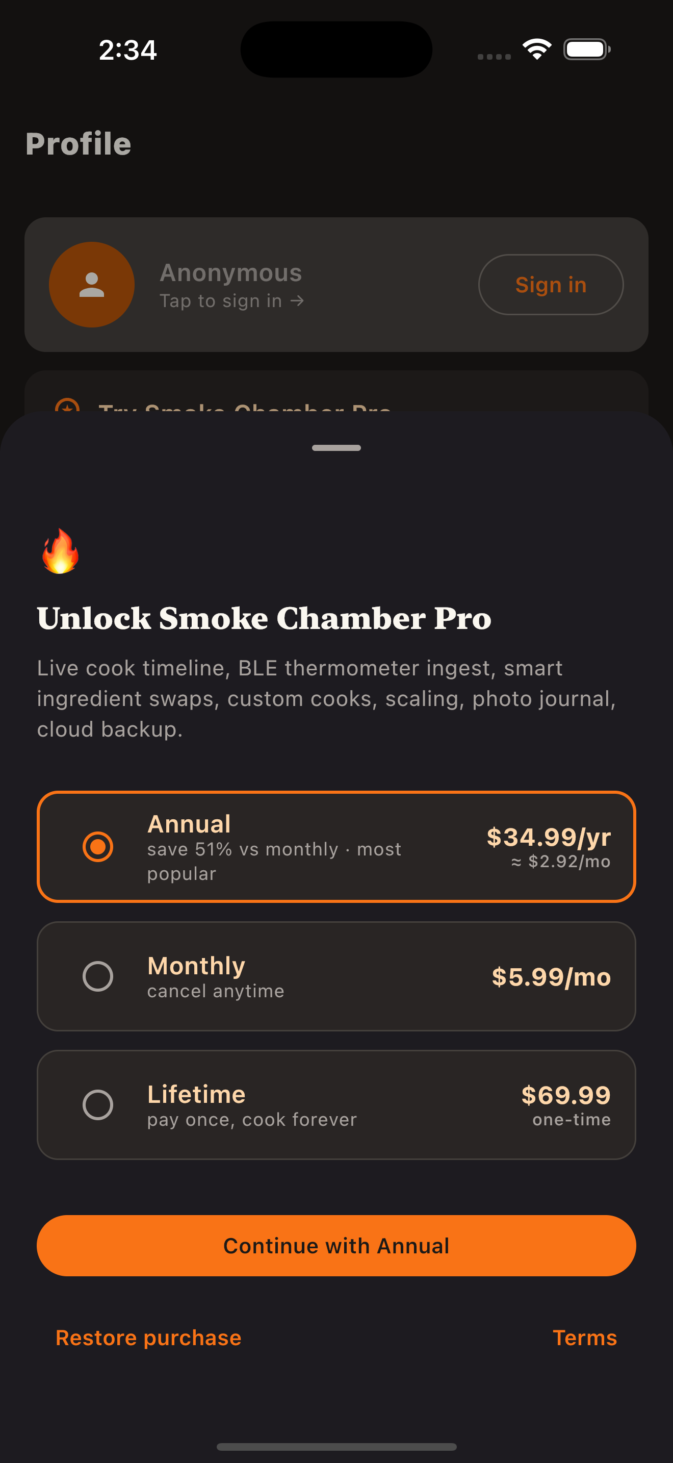 Pro paywall