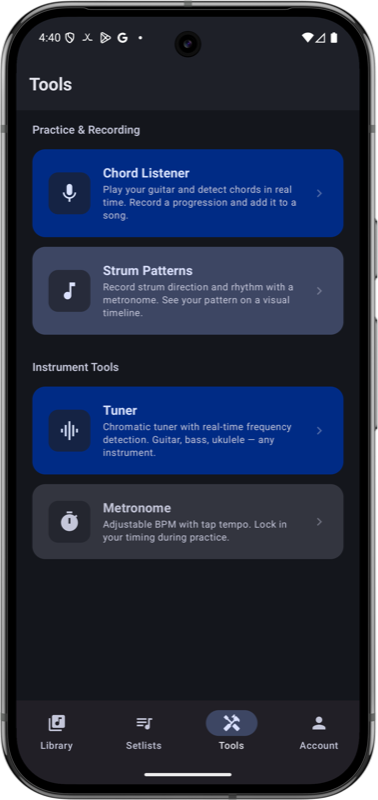 Phone tools dark