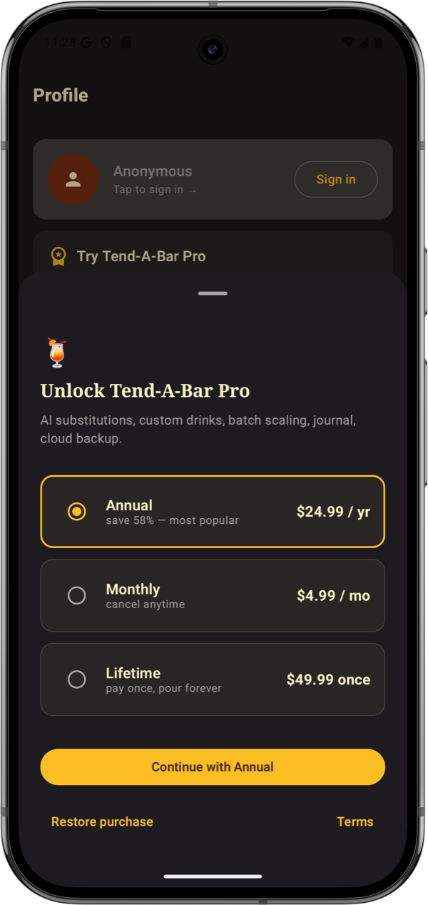 Pro paywall